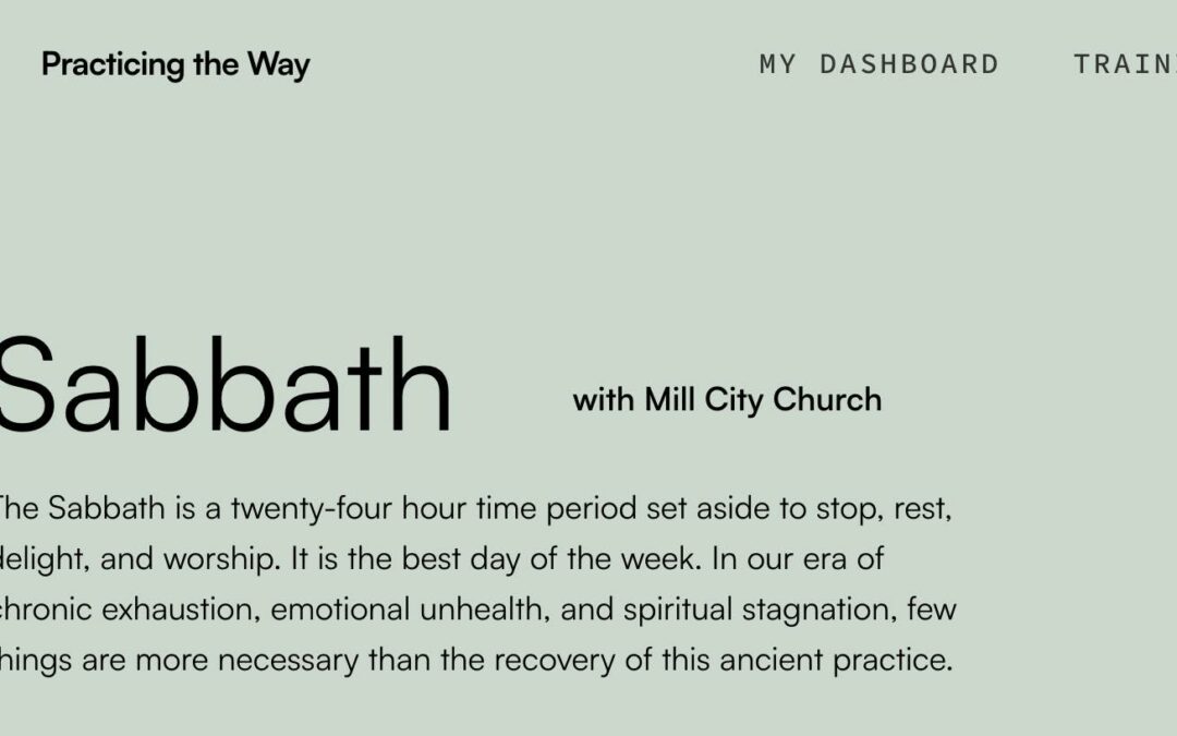 Sabbath – Rest With God